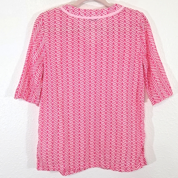 Vineyard Vines Girls Bright Pink/Pale Pink Elbow Sleeve Tunic Lace Trim, size 14 - Picture 6 of 8